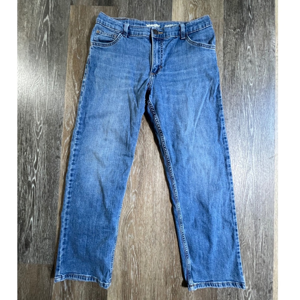 Wrangler Jeans Kids 14 Husky Blue Classic Straight Leg Denim Stretch 4698